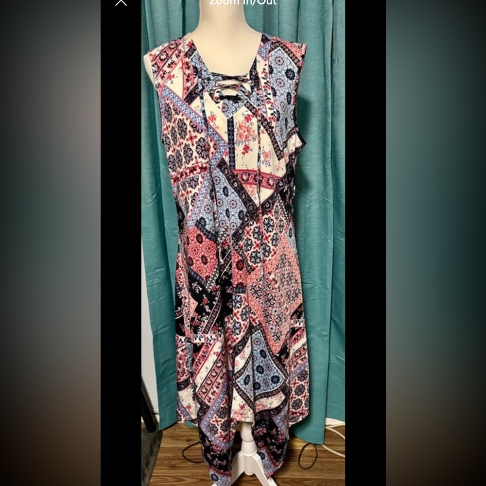 NIna Leonard Patchwork Dress